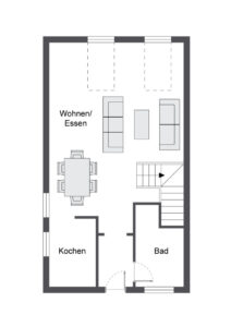 Grundriss mit Zugang zur Maisonette