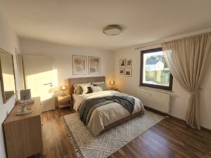 Schlafzimmer mit Beispieleinrichtung
